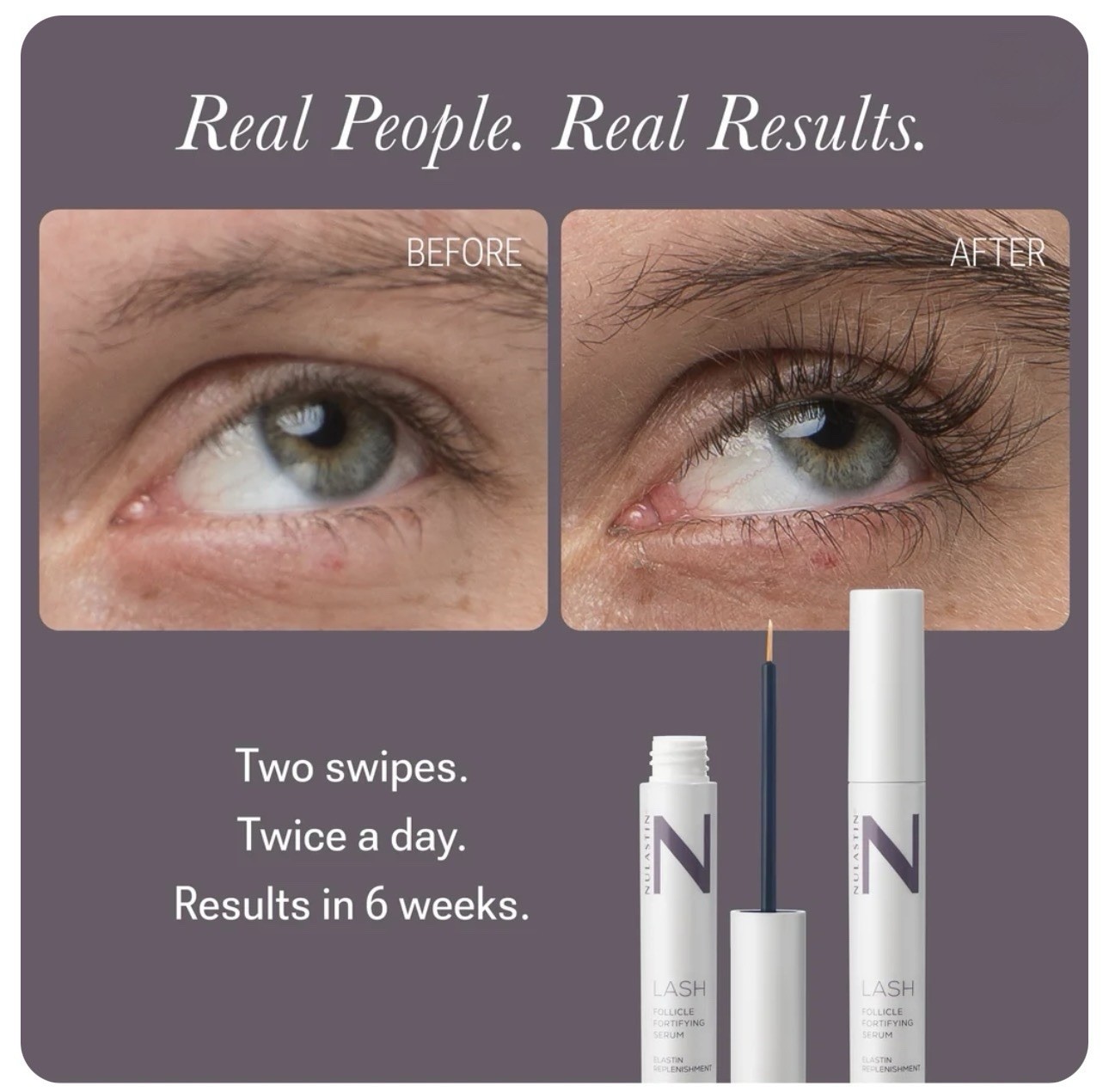 Nulastin Lash Growth Serum Follicle Fortifying, Full Size 0.1 oz (3 Ml) NEW
