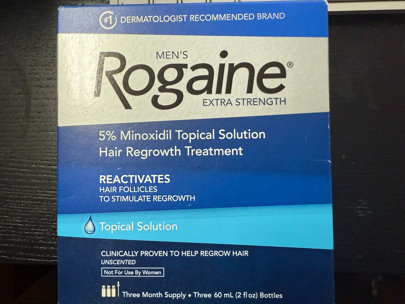 Rogaine Hair Regrowth Treatment Topical Solution 3 Month Supply, EXP 2028