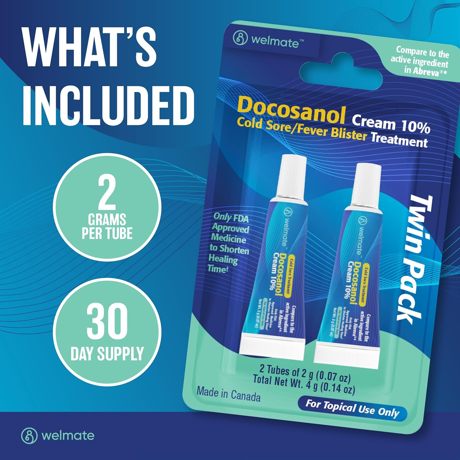 Docosanol 10% Cold Sore Treatment Cream Fever Blister Relief 2 Pack