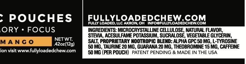 Nootropic Energy Pouches – Mango Flavor, 5 Cans, 15 Pouches Each, Caffeine Boost