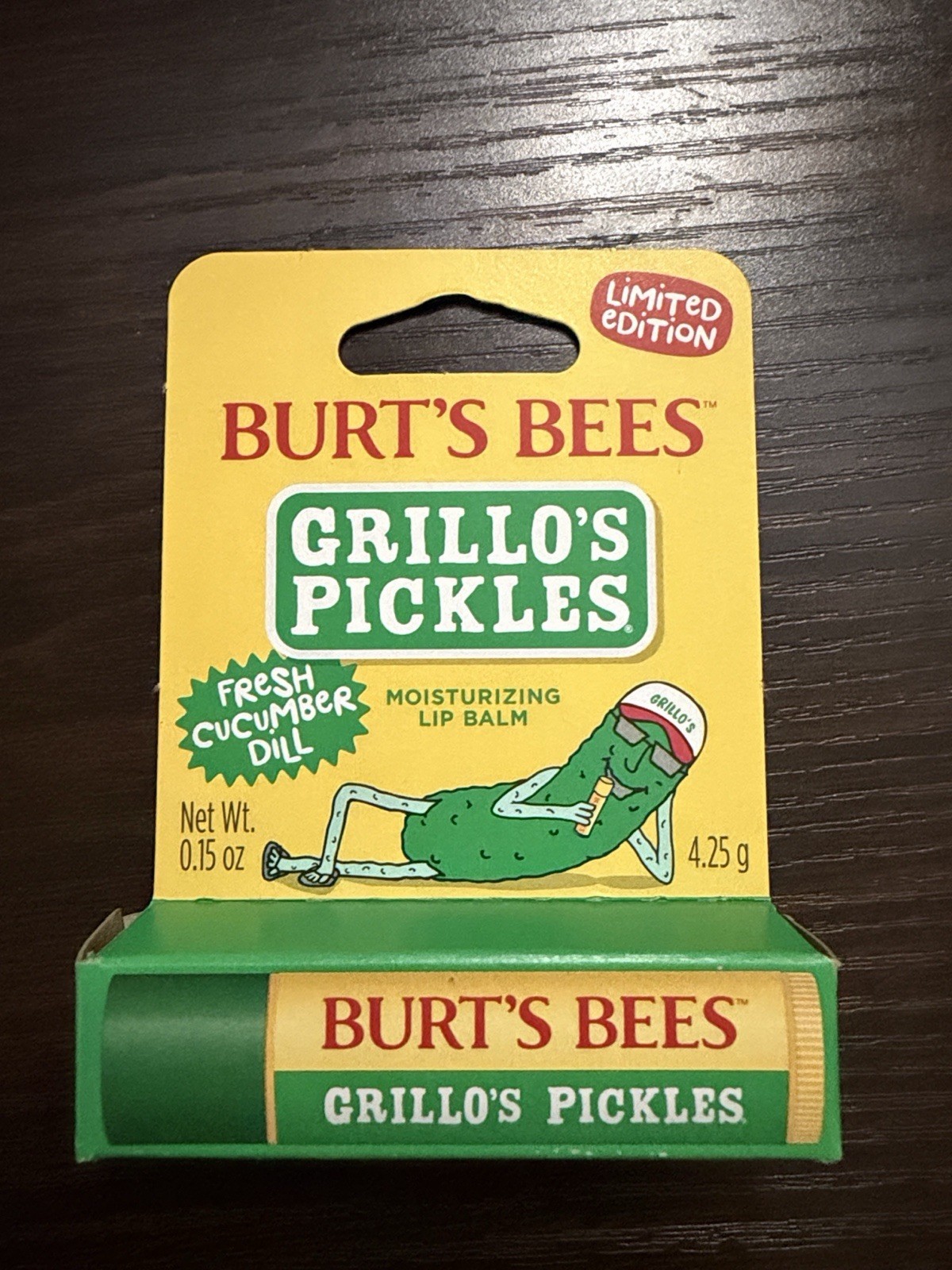 Burt’s Bees Grillo’s Pickles Limited Edition Lip Balm Cucumber Dill 0.15 oz