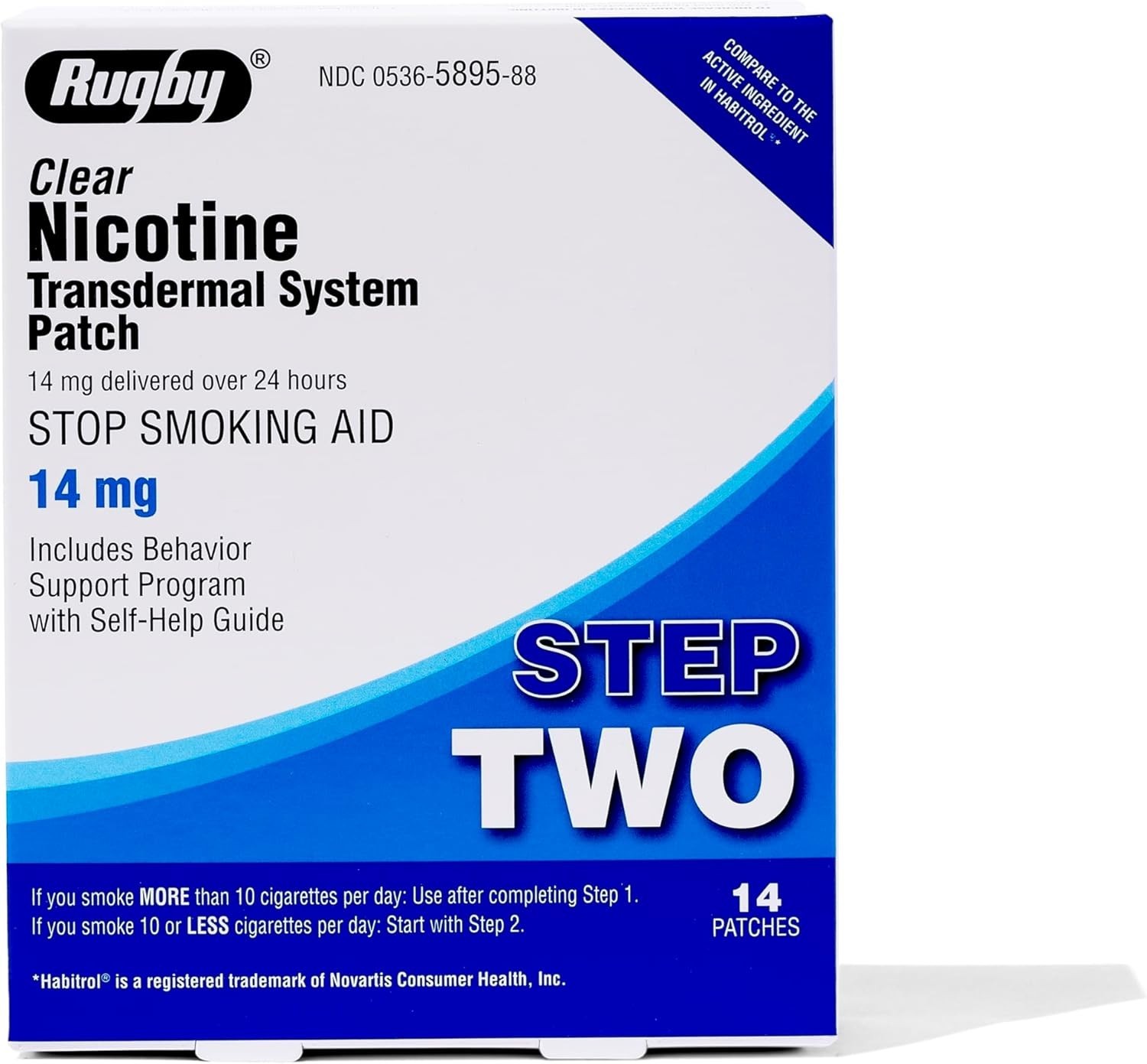 Rugby Clear Nicotine Transdermal System Patch Step Two – 14mg