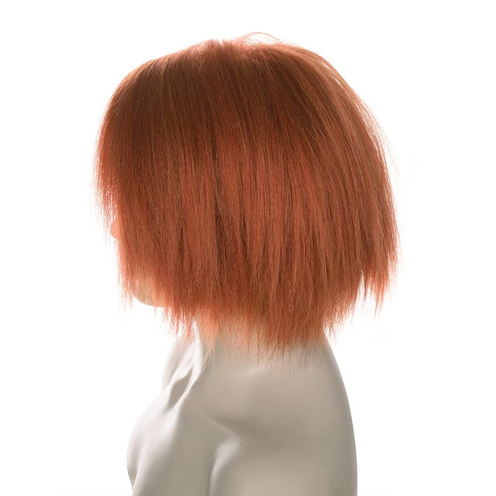 Orange Fluffy Short Hair Full Lace Wig Chucky Child’s Play Cosplay Wig Rose Net