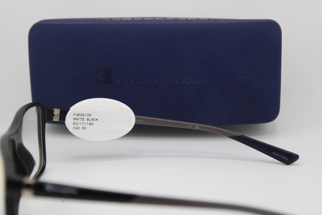 NEW CHAMPION FORGE 100 C01 MATTE BLACK BLUE AUTHENTIC EYEGLASSES 53-17
