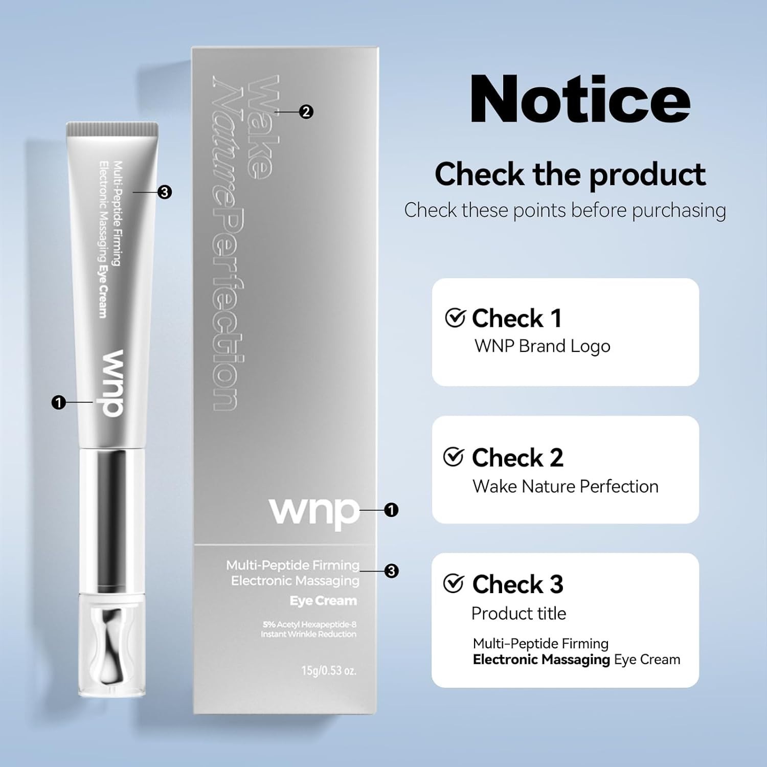 X2WNP Wrinkle Eraser Multi Peptide Firming Electronic Massaging Eye Cream-XP2027