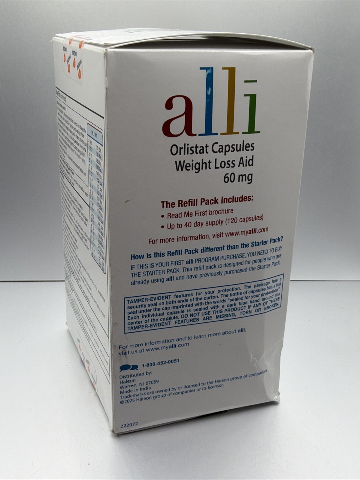 Weight Loss Diet Pills, Orlistat 60 mg Capsules 120 Count Refill Pack EXP 04/27