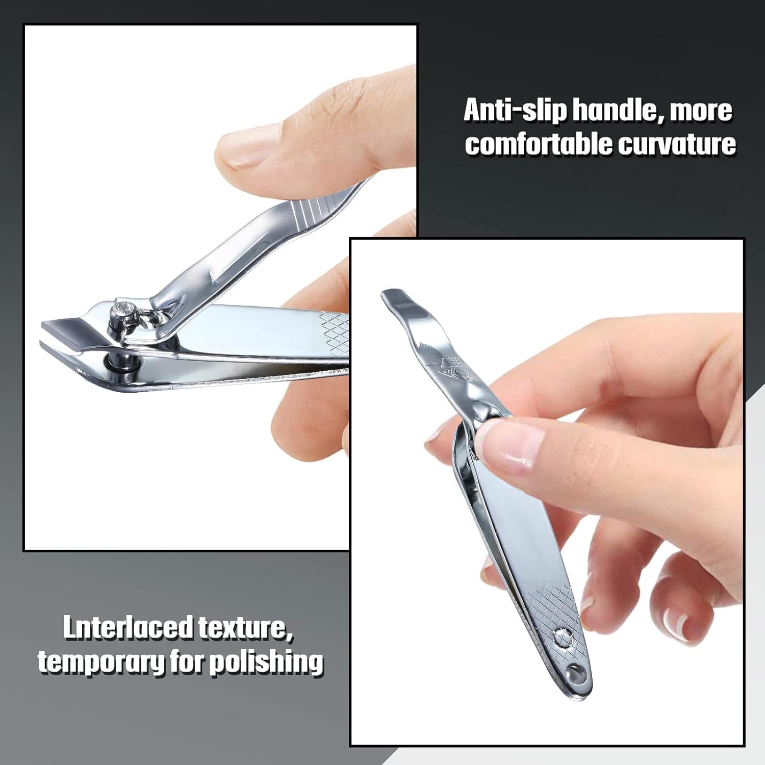 12 Pcs Slanted Edge Nail Clippers Metal Side Cuticle As Picture Show
