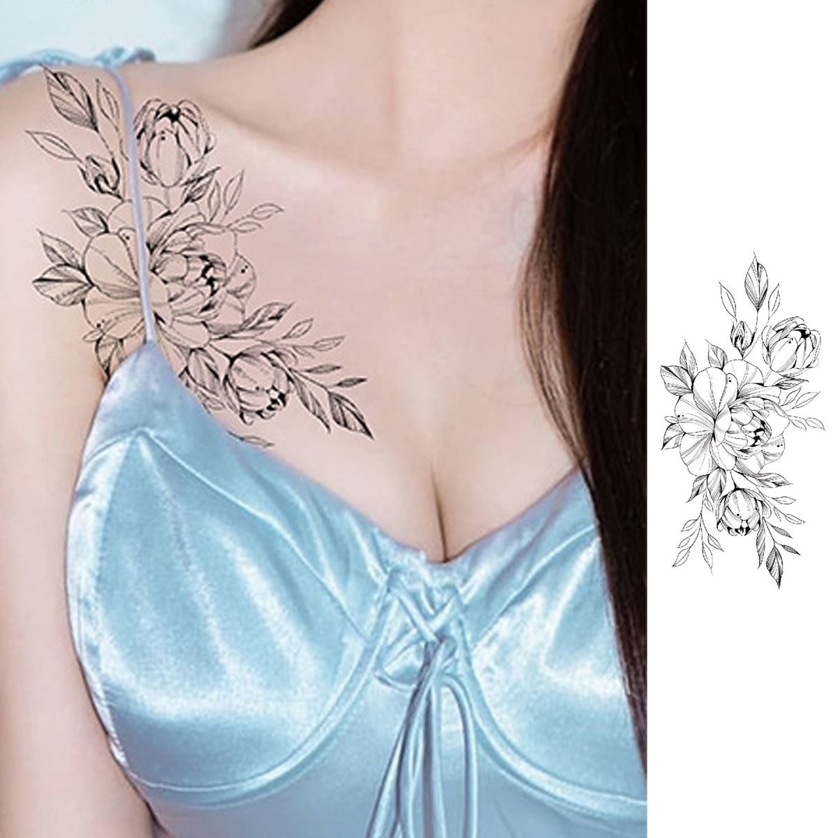 5 Flower Tattoo Sheets – Waterproof, Safe & Easy to Apply