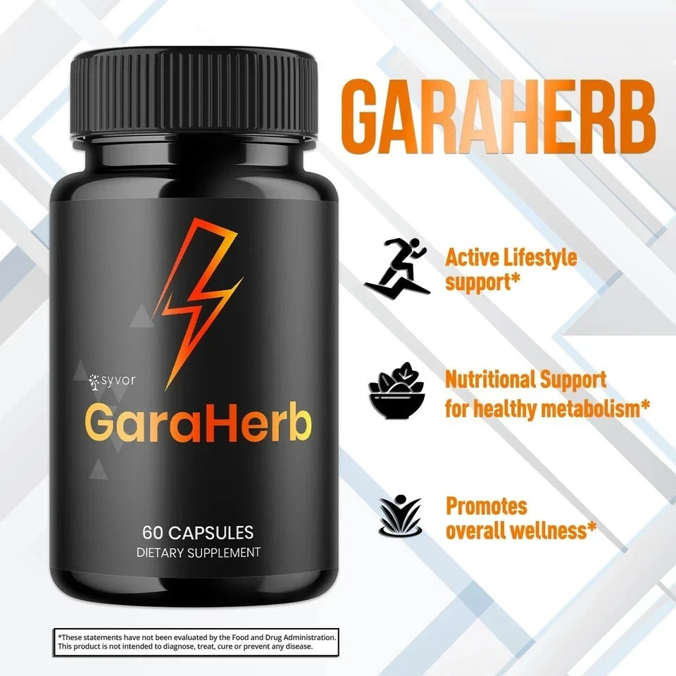 GaraHerb Advanced Energy & Fitness Support Capsules 60 Caps FS | Pack of 1