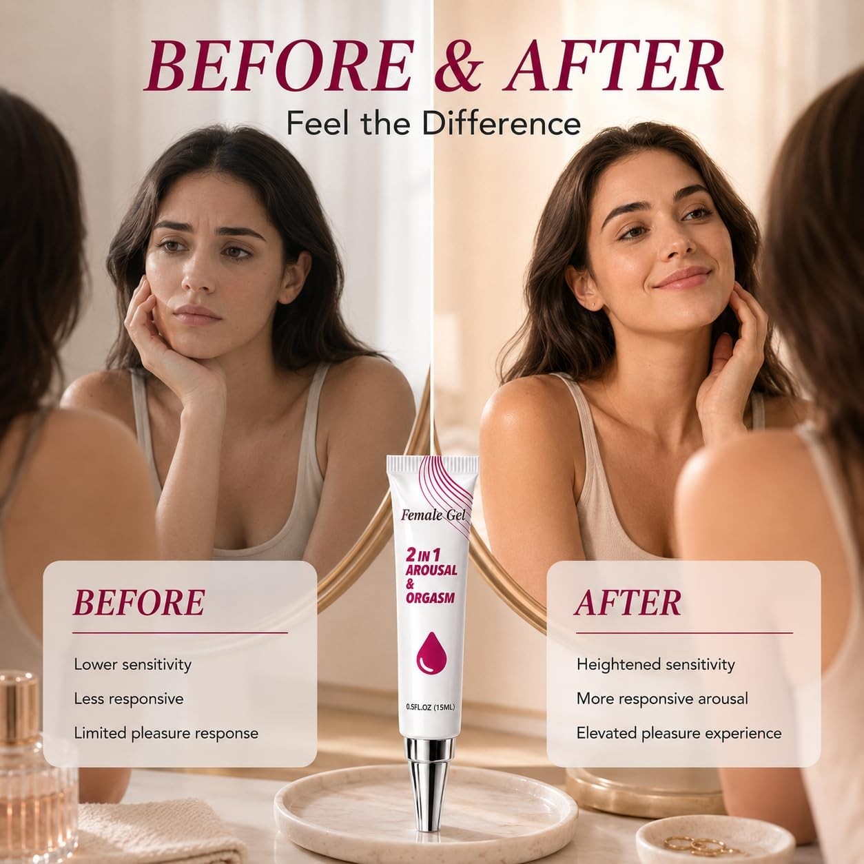 Intense Arousal Gel for Women – Fast Orgasmic Pleasure Booster, 15ml Travel Size