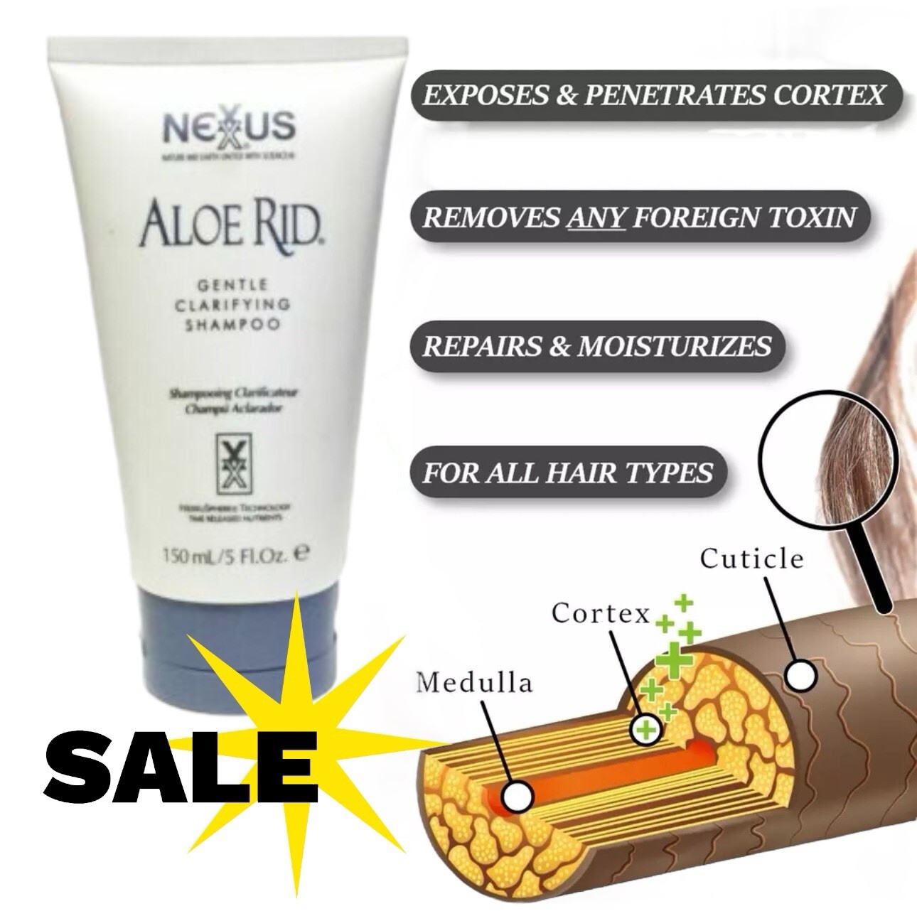 Nexxus Aloe Rid Detox Shampoo 5 Oz + Zydot Ultra Clean – Pass Hair Follicle Test