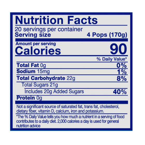 Pop-Ice Assorted Fruit Freezer Ice Pops, Gluten-Free Frozen Snack, 1.5 oz, 80 Ct