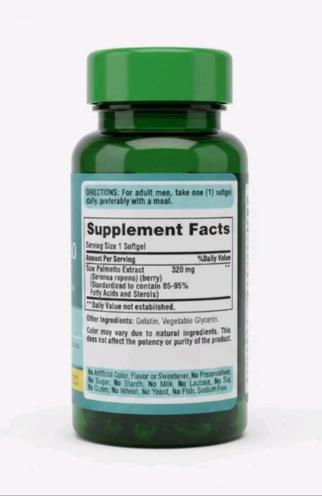 Puritan’s Pride Saw Palmetto 320mg Prostate Health 60 Softgels Exp 06/29