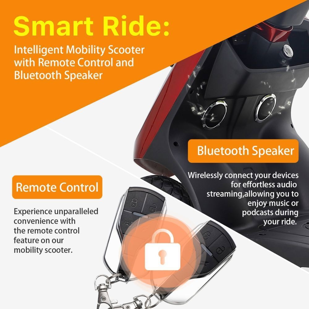 1000W 4-Wheel Heavy Duty Adjustable 2-Seat Electric Power Mobility Scooters