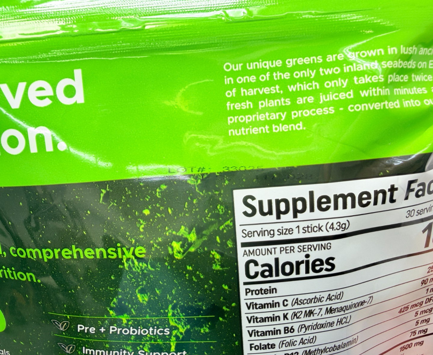 Volcanic Soil BOOSTED Activ Greens A-ONE 30 Stick Packs EXP: 11/2028