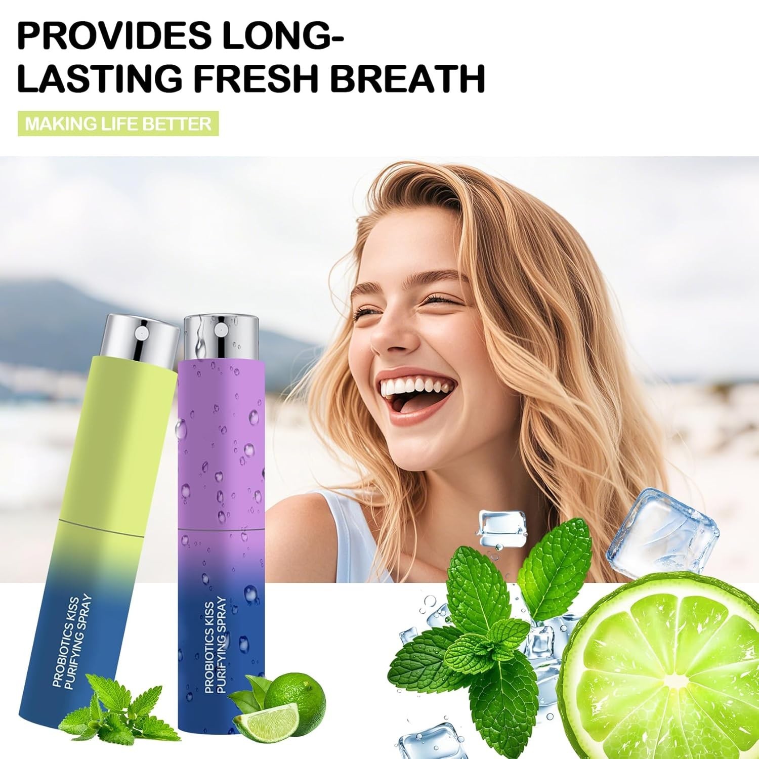 3PCS Probiotic Oral Spray,Mouth Spray Fresh Breath Freshener for Bad Breath
