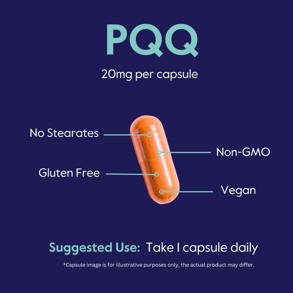 PQQ 20mg (Pyrroloquinoline Quinone) (120 Vegetarian Capsules)-No Stearates