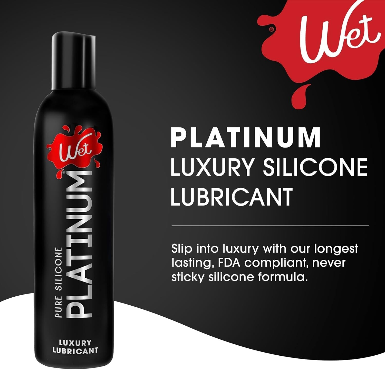 Wet Platinum Silicone Based Lube 4.2 Fl Oz Ultra Long Lasting Premium Lubricant.