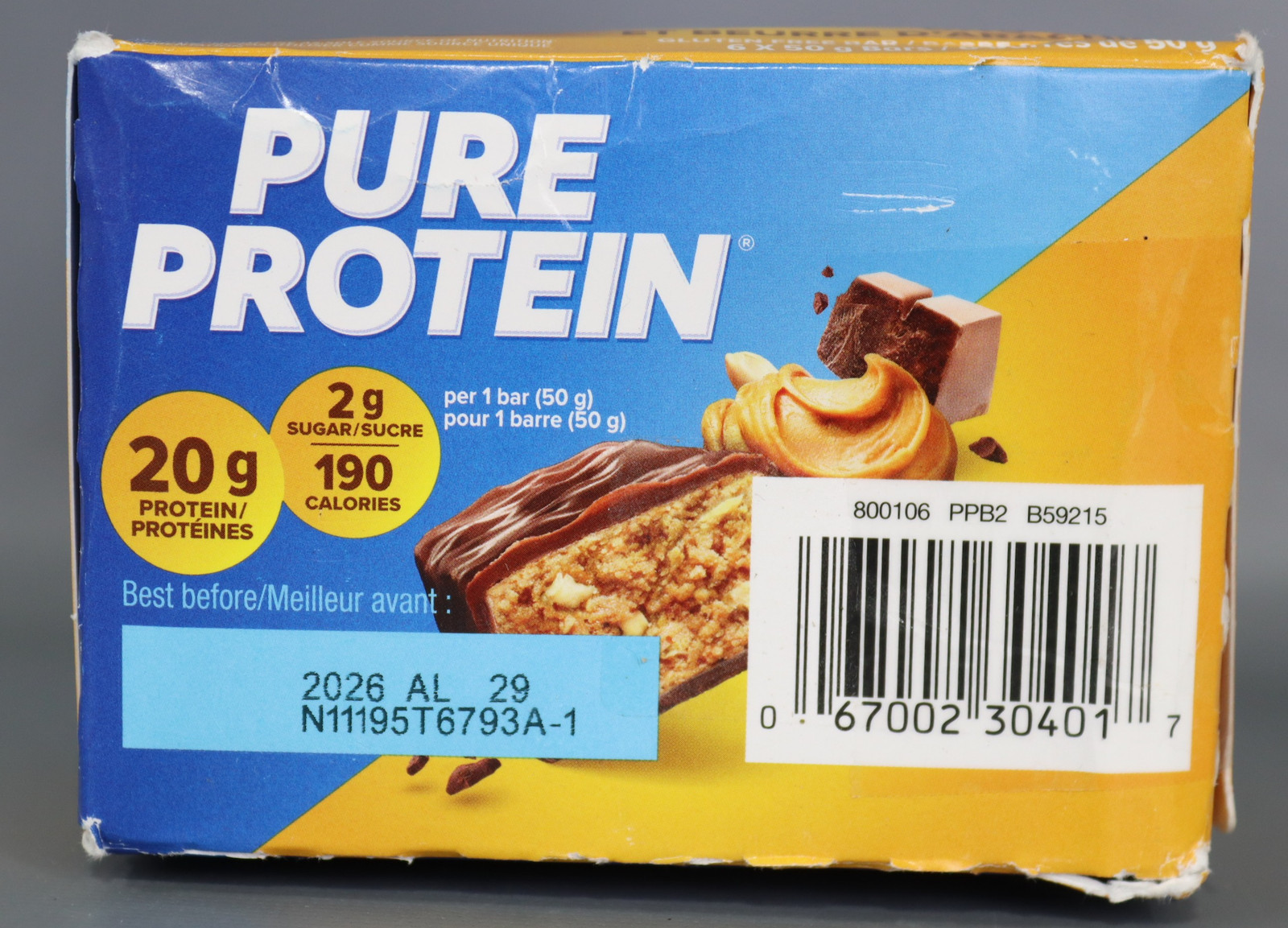 Pure Protein Bars Gluten Free Snack Bars Chocolate Peanut Butter 50g 6 Ct.
