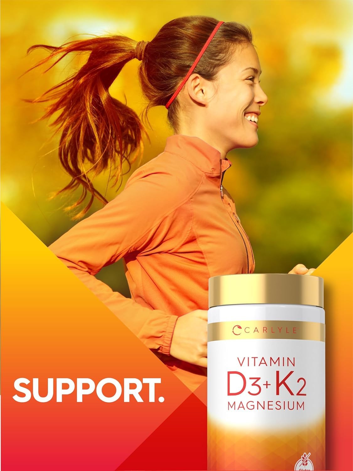 Carlyle Vitamin D3 5000IU + K2 MK7 100mcg with Zinc & Magnesium 120 Veg Capsules
