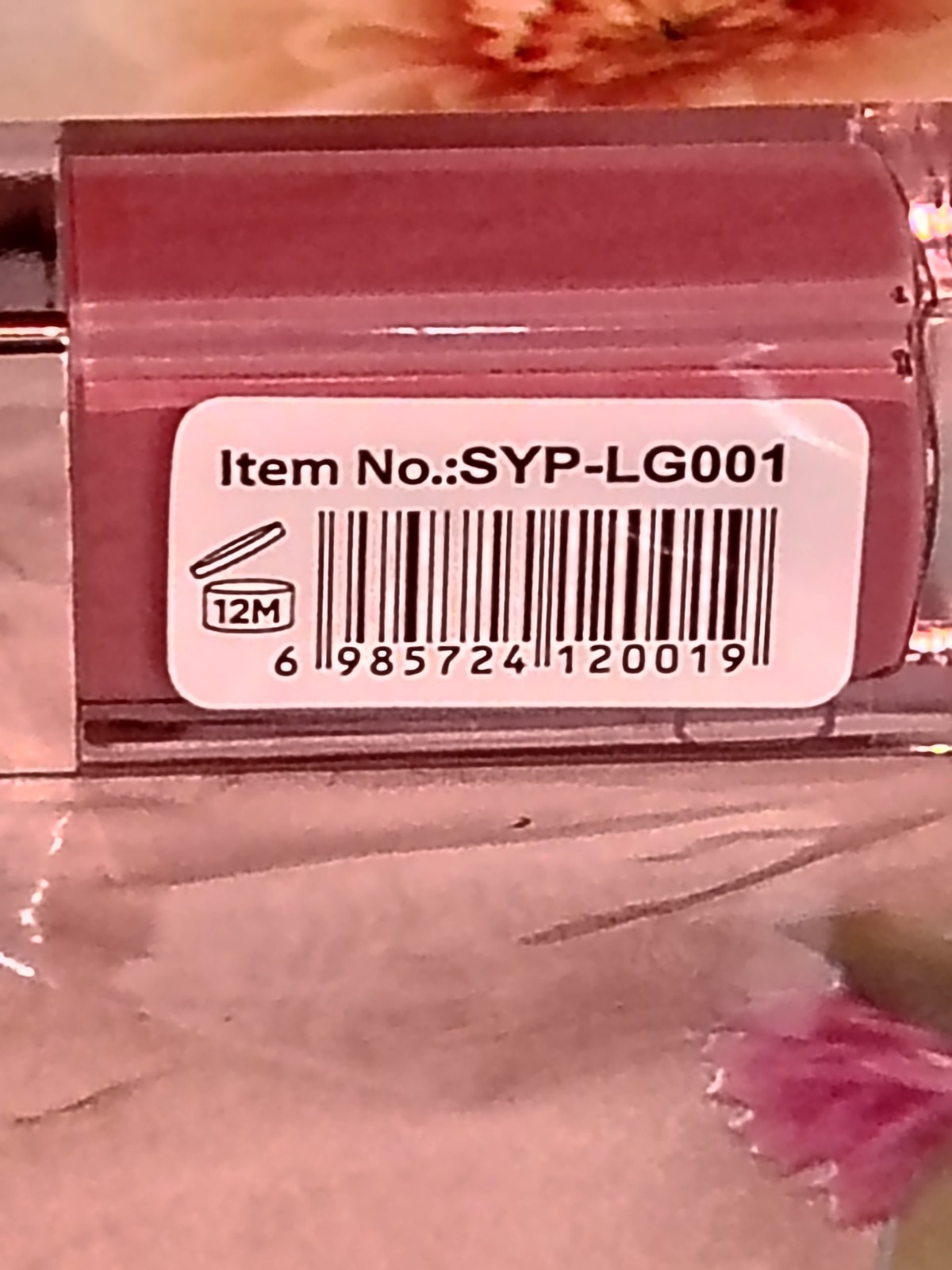 Pink Liquid Shine Lip Gloss, 12M PAO, Item No. SYP-LG001