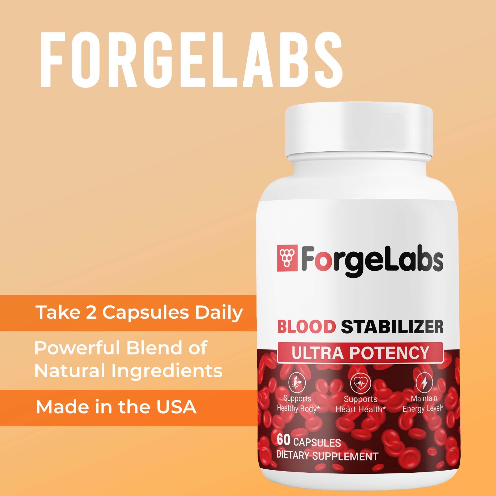 (5 Pack) ForgeLabs Blood Stabilizer, Forge Labs Advanced Blood Support