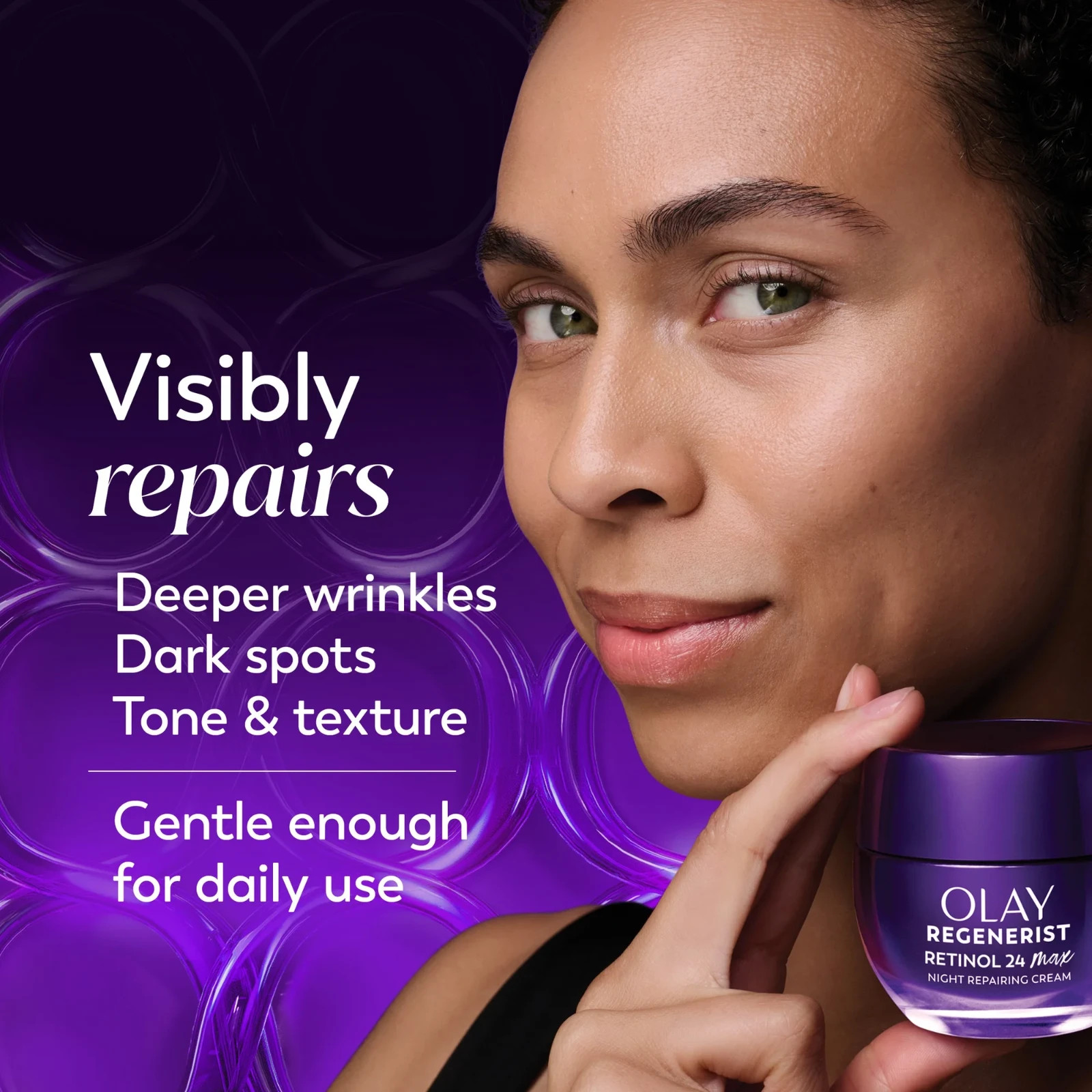 Olay Retinol 24 Max Night Cream – with Triple Collagen Peptide, 1.7 fl oz