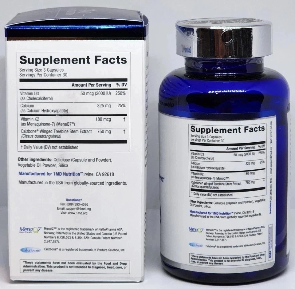 2 Pk 1MD Nutrition OsteoMD Bone Health Support 90 Softgels Exp 12/2027