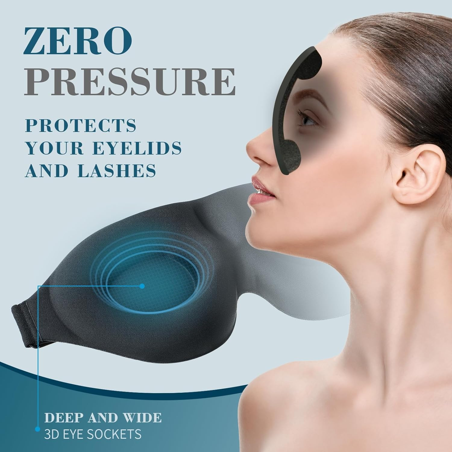 Sleep Mask for Side Sleeper, Light Blocking Sleeping Eye Mask for Women Men, 3D