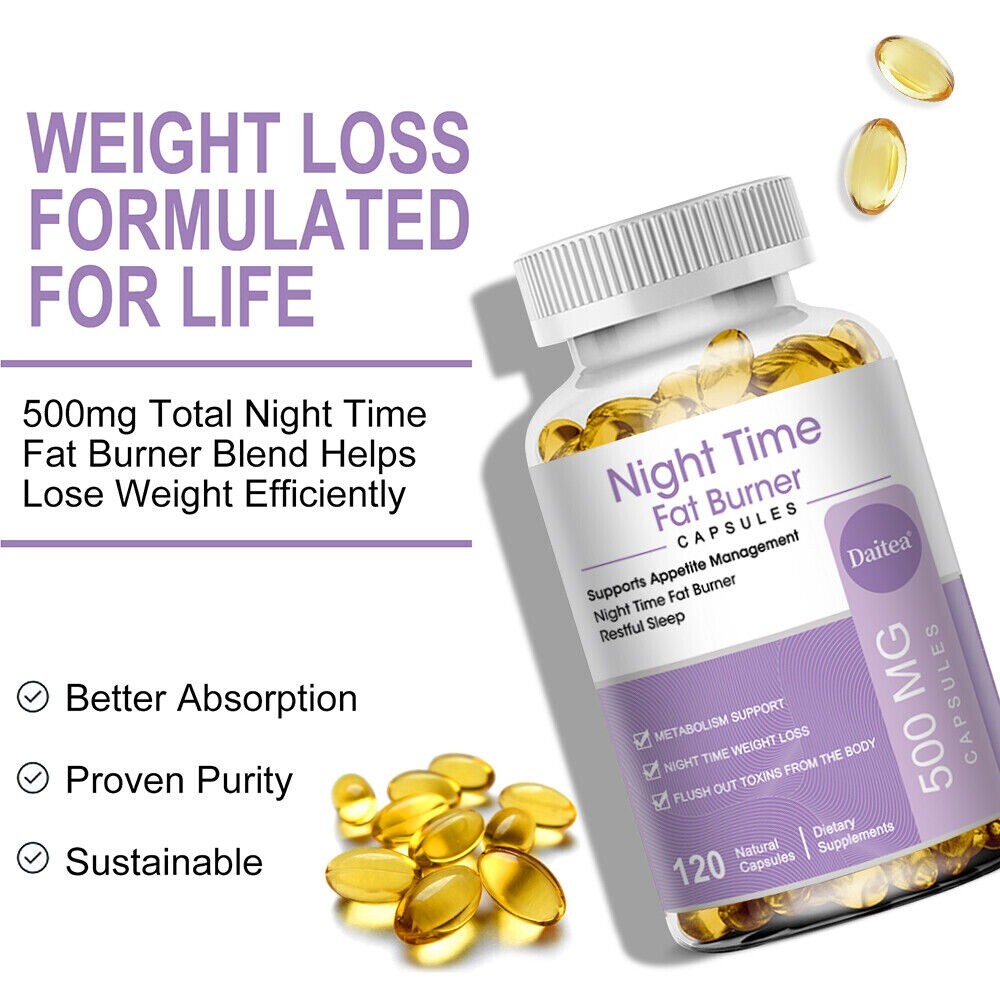 Weight Loss Supplements Slimming Pill Diet Night Time Fat Burner 500mg 120 Caps