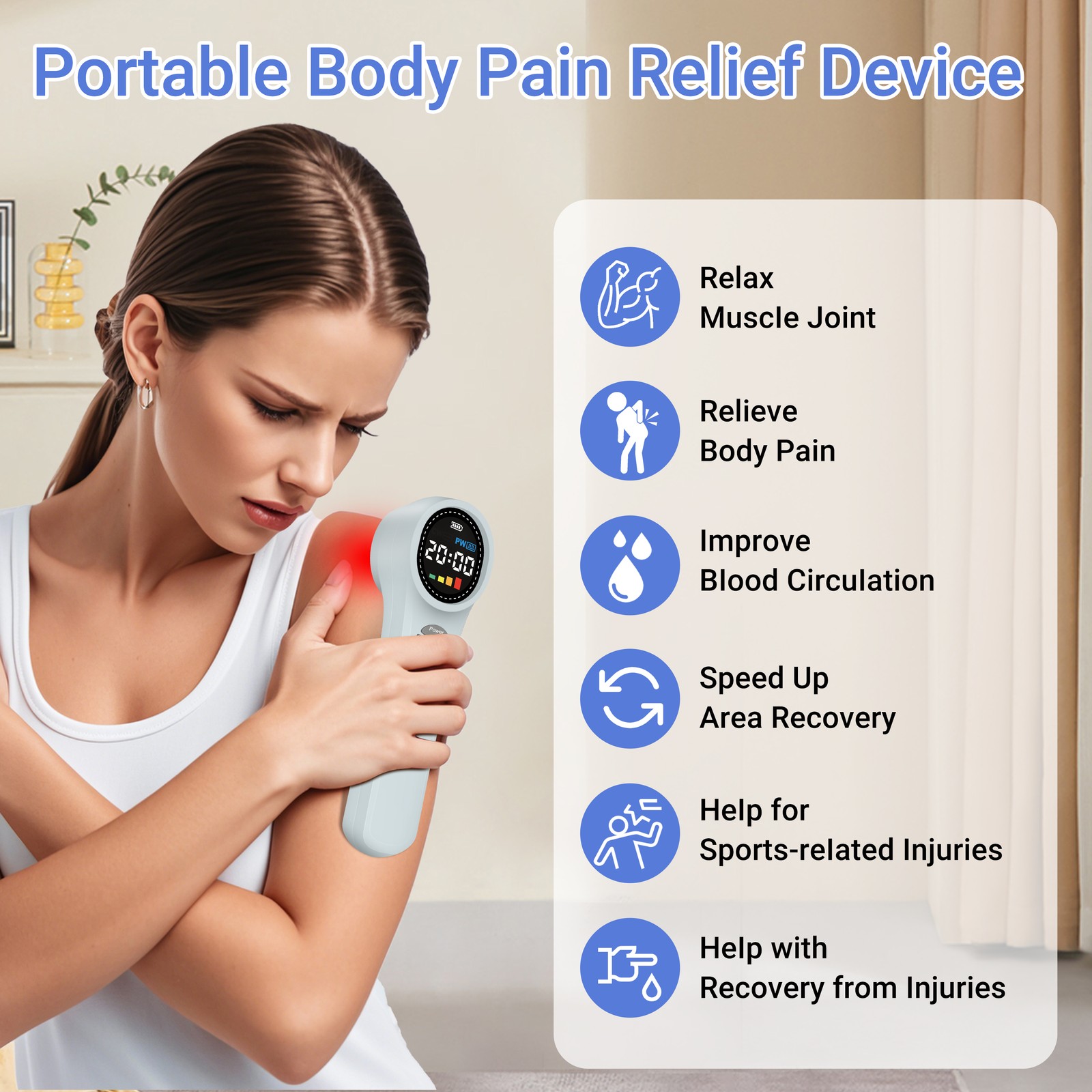 Portable Cold Laser Therapy LLLT Device for Wound Healing Swelling Reduction