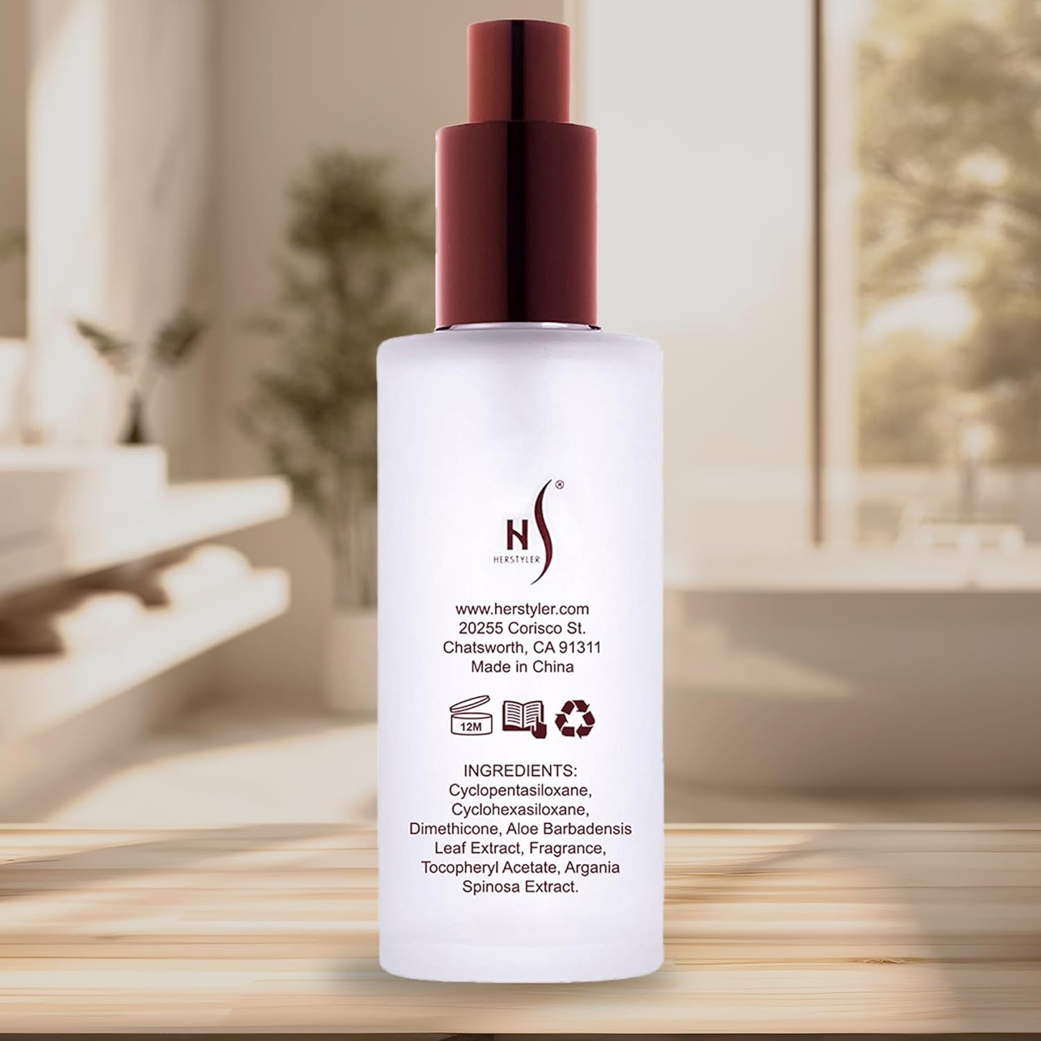 Herstyler Anti Frizz Argan Oil Hair Repair Straightening Serum for Shine 2 Fl Oz