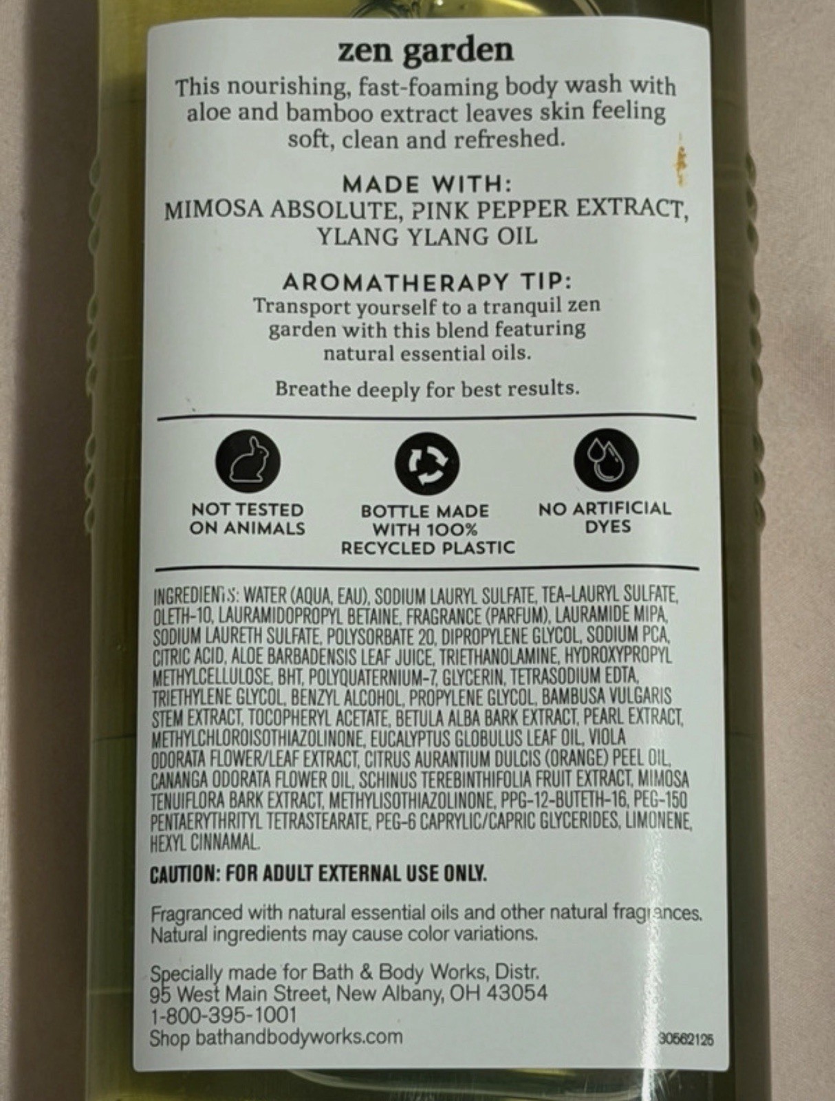 Bath & Body Works Aromatherapy Zen Garden Body Wash, 10 fl oz, Cruelty-Free