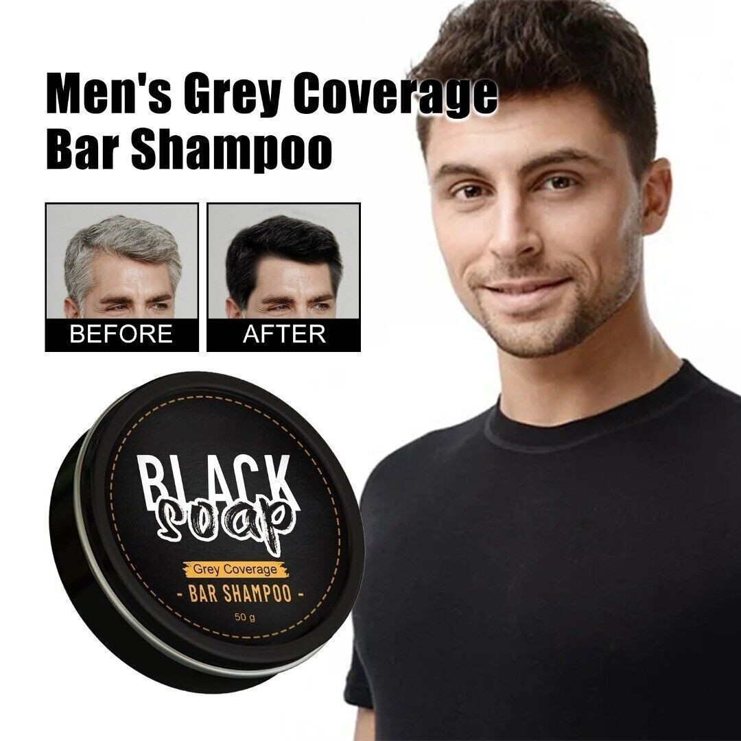 2/4PC Black Hair Soap Grey Hair Coverage Bar Shampoo Hair Darkening Black Soap