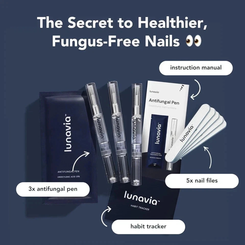 Lunavia Antifungal Pen, 25% Undecylenic Acid – Toenail Fungus Treatment, 3 Pack