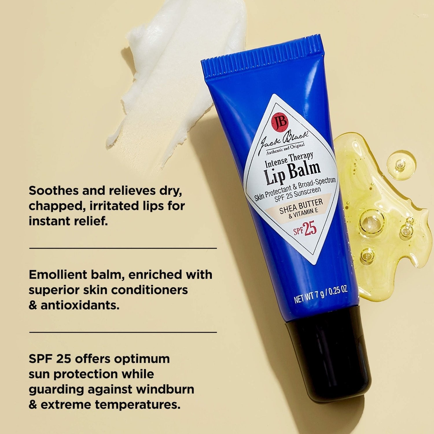 Jack Black Authentic Intense Therapy Lip Balm SPF 25 0.25 oz 5 scents