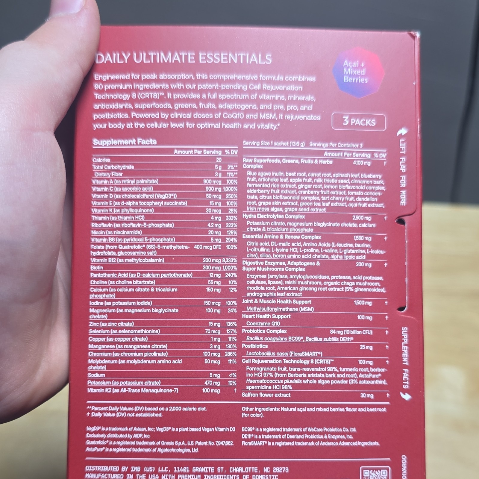 I·M·8 Daily Ultimate Essentials Supplement Powder, Non-GMO Vegan, 3 Packs