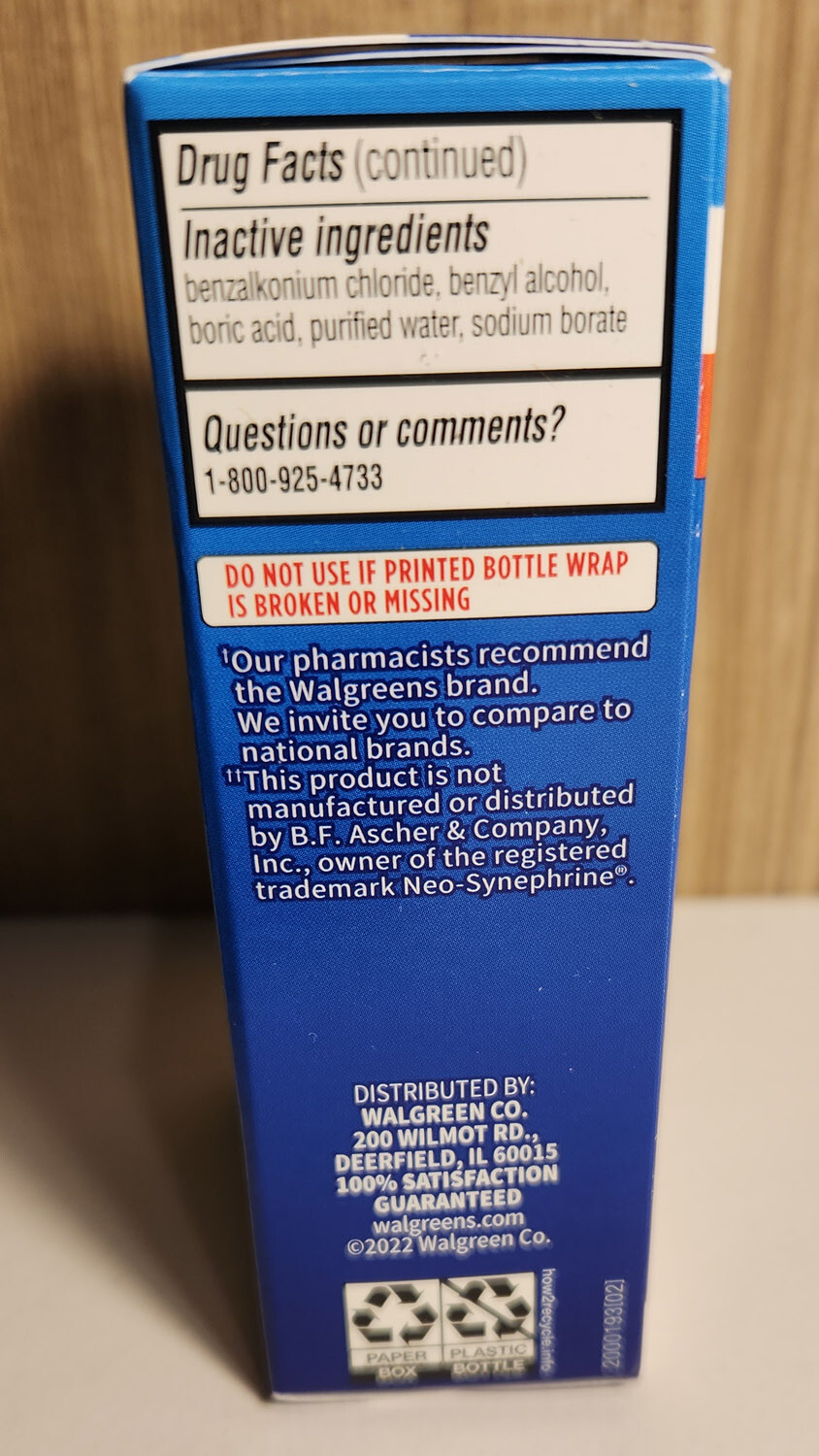 Nasal Nose DROPS, 4 Pack, Walgreens Extra Strength Decongestant, 1oz EXP 01/2027