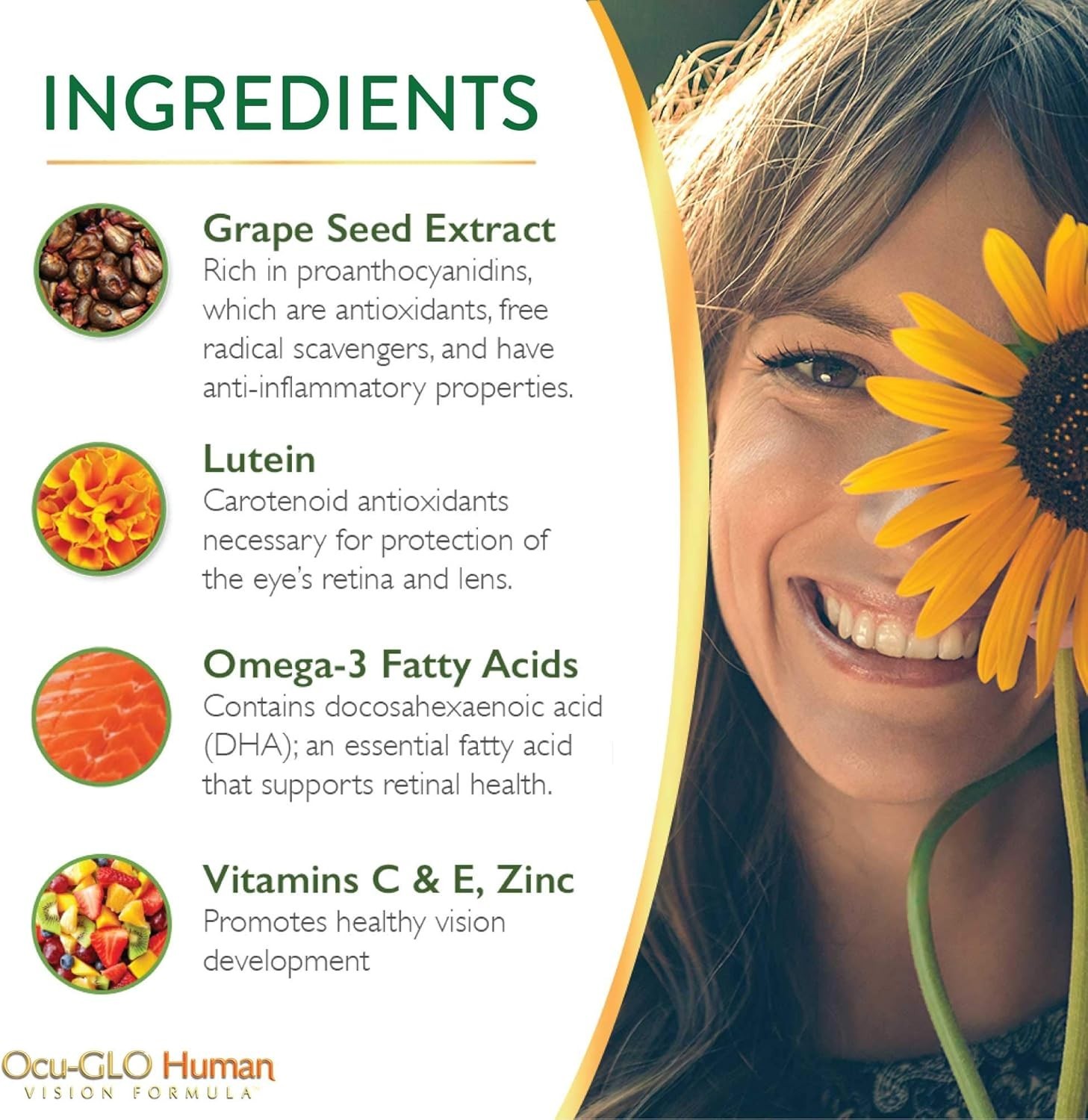 Human Vision Formula Eye Health Support – 90 Natural Antioxidant Capsules