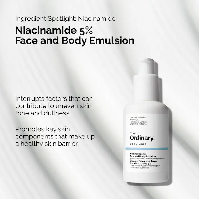 NIB 100% Authentic The Ordinary Niacinamide 5% Face and Body Emulsion, 3.4 oz