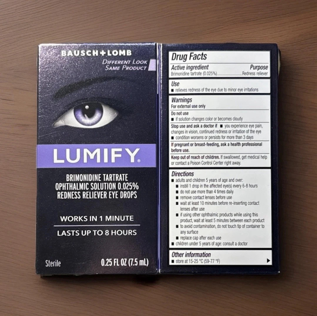 Lumify Eye Drops .25 FL oz (7.5ml) LARGER SIZE *LOT OF 2* exp 05/27
