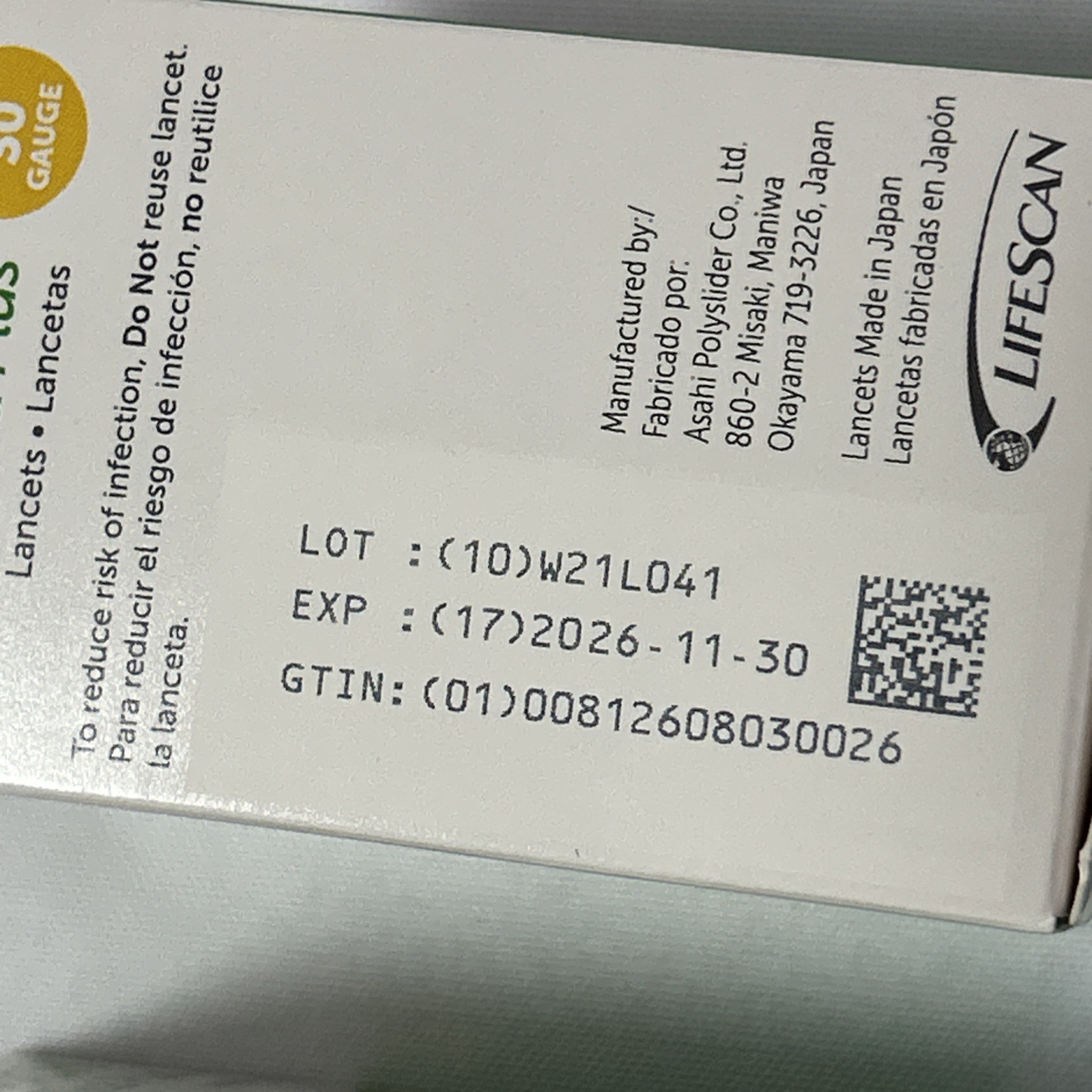 500 ONETOUCH DELICA PLUS 30 GAUGE LANCETS (5×100) EXP. 09/2025-12/2029 HSA/FSA