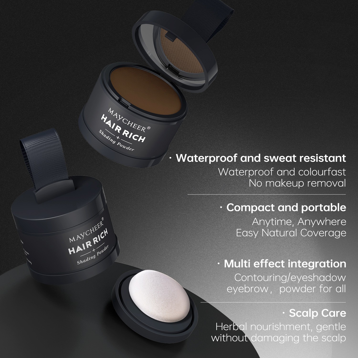 MAYCHEER Hairline Powder: Ultimate Shadow Filler Tool