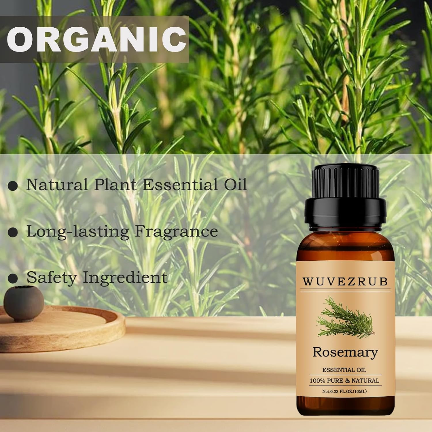 Rosemary Essential Oil – 10ML, 100% Pure and Natural for Aromatherapy Diffuser –