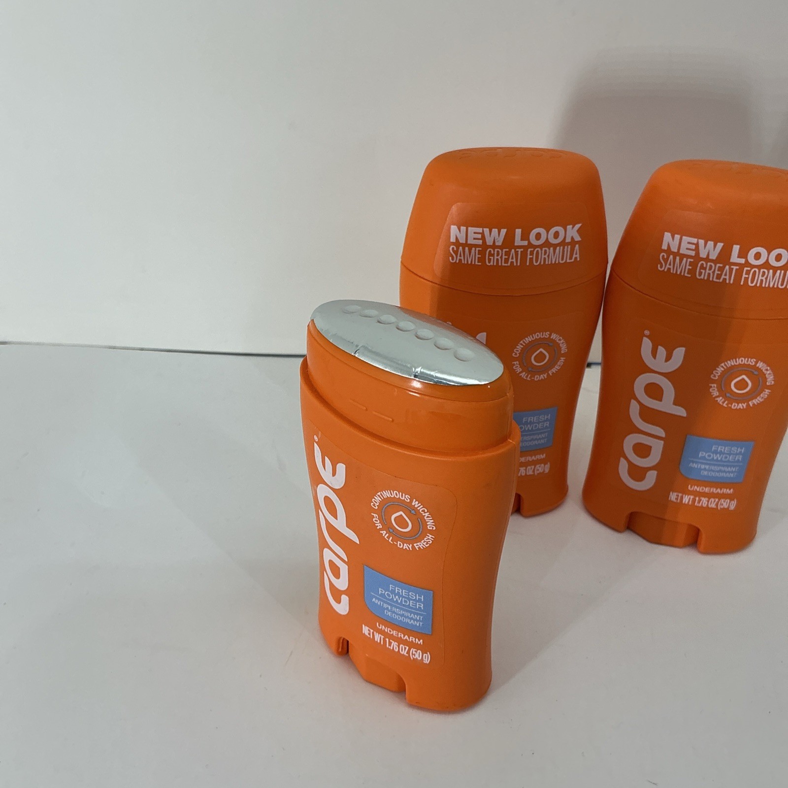 LOT OF 3 Carpe • Antiperspirant Underarm Lotion • FRESH POWDER 1.76 oz/ 50g