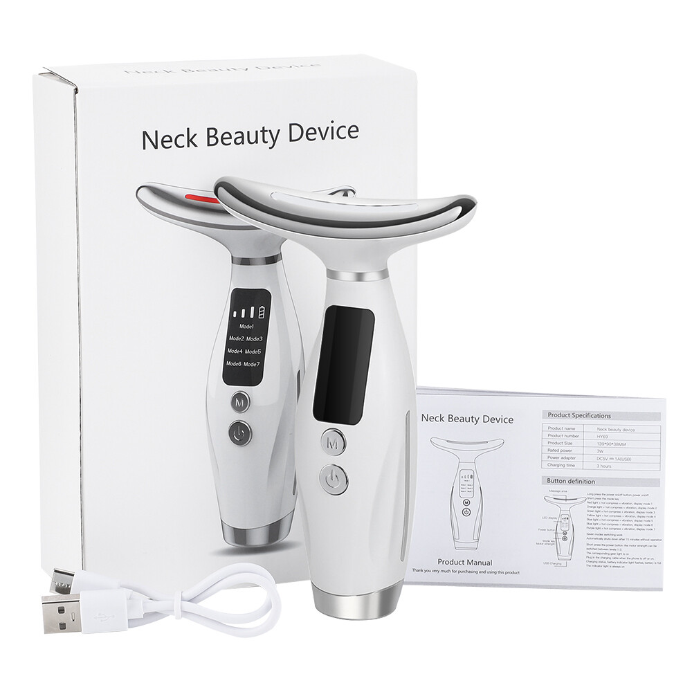 Neck Face Lifting Massager Skin Tighten Device LED Anti Wrinkle Double Chin US