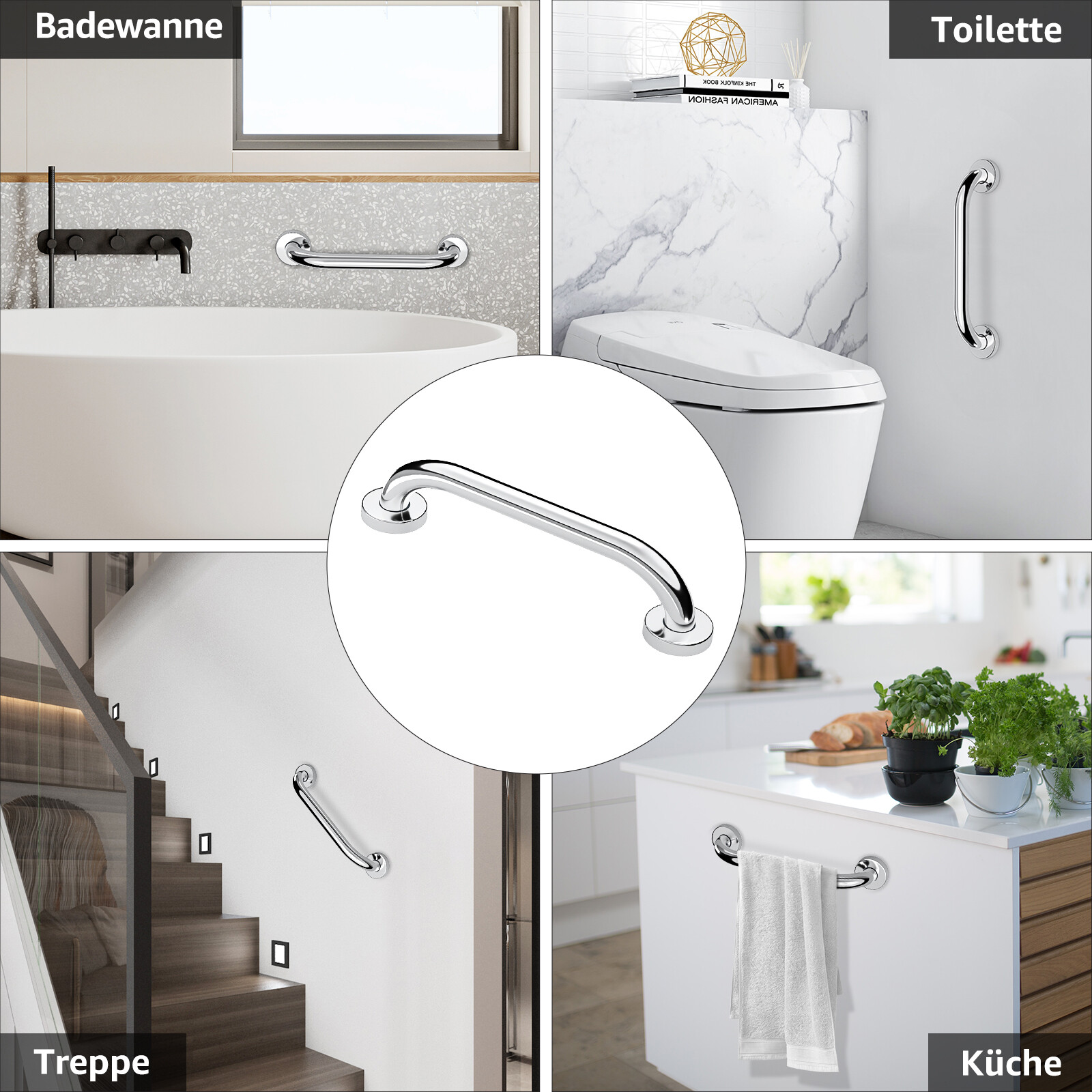 12-25” Stainless Steel Grab Bar Bathroom Safety Handicap Shower Handle SupporT