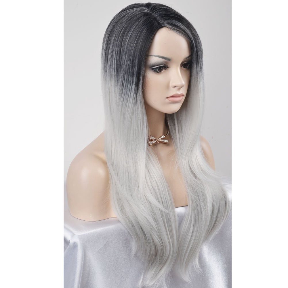 Afro Curly Wig Light Gray Blond Wig with Bangs for Black Women Fashion Party Wig
