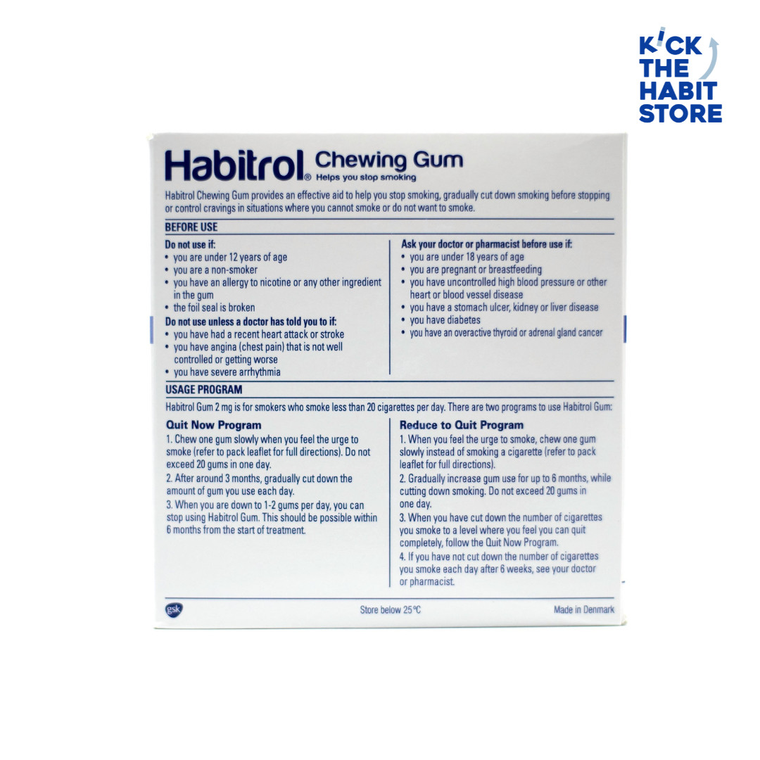 Habitrol Gum 2mg Fruit 1632 Pieces 8 Boxes Sugar Free Nicotine Quit Smoking Now