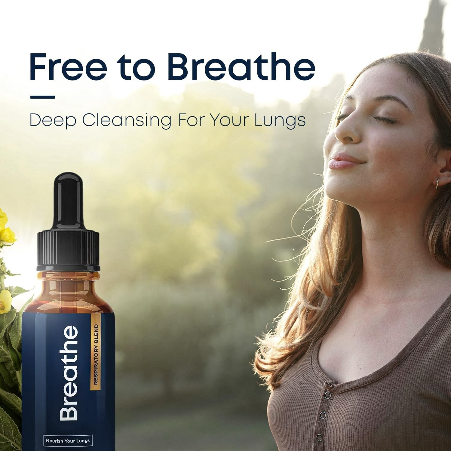 BREATHE 8-IN-1 Mullein Drops For Lungs Detox & Lung Cleanse | Peppermint, Thy…